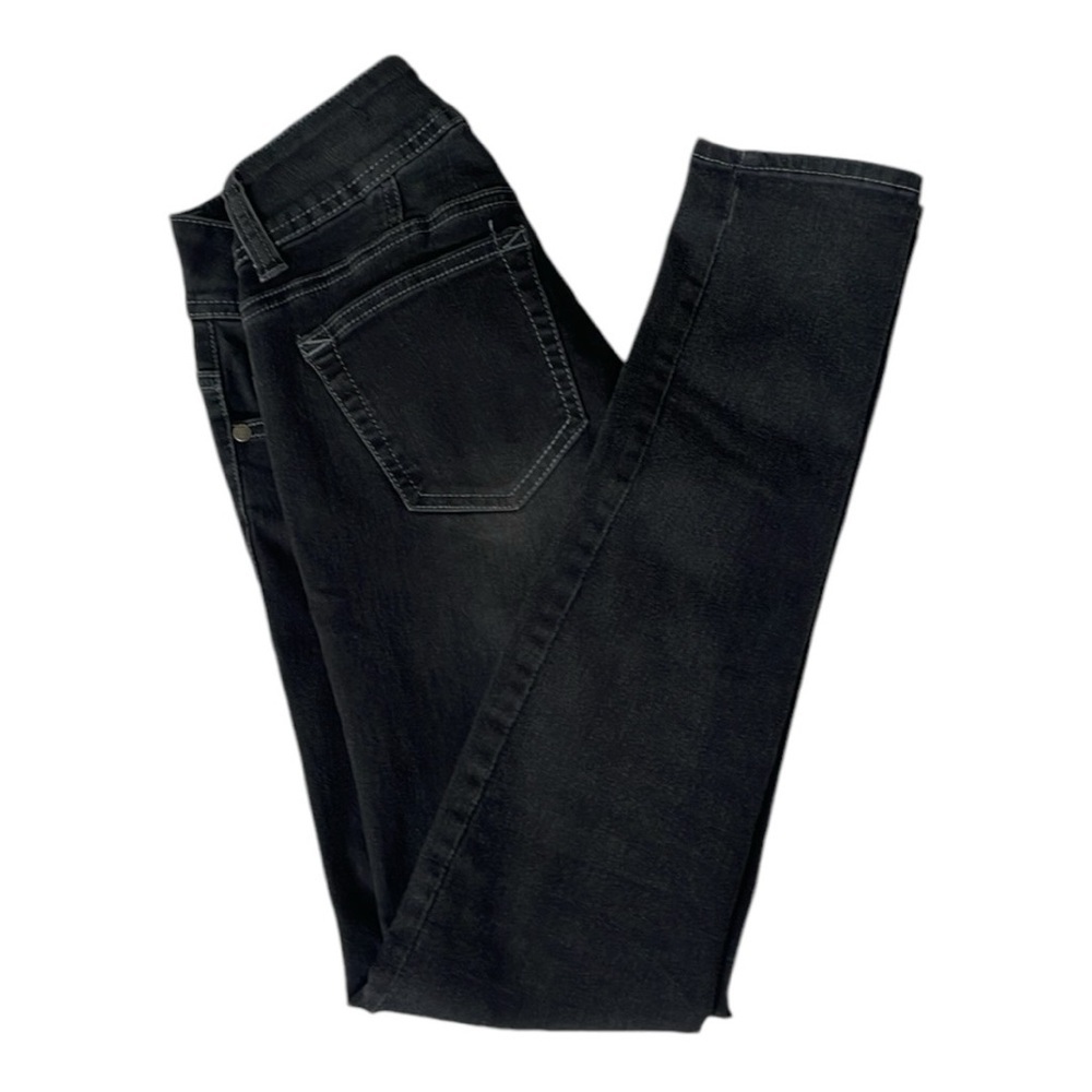 ♥️Rampage♥️Double Button black Mid Rise- skinny jeans size (5)